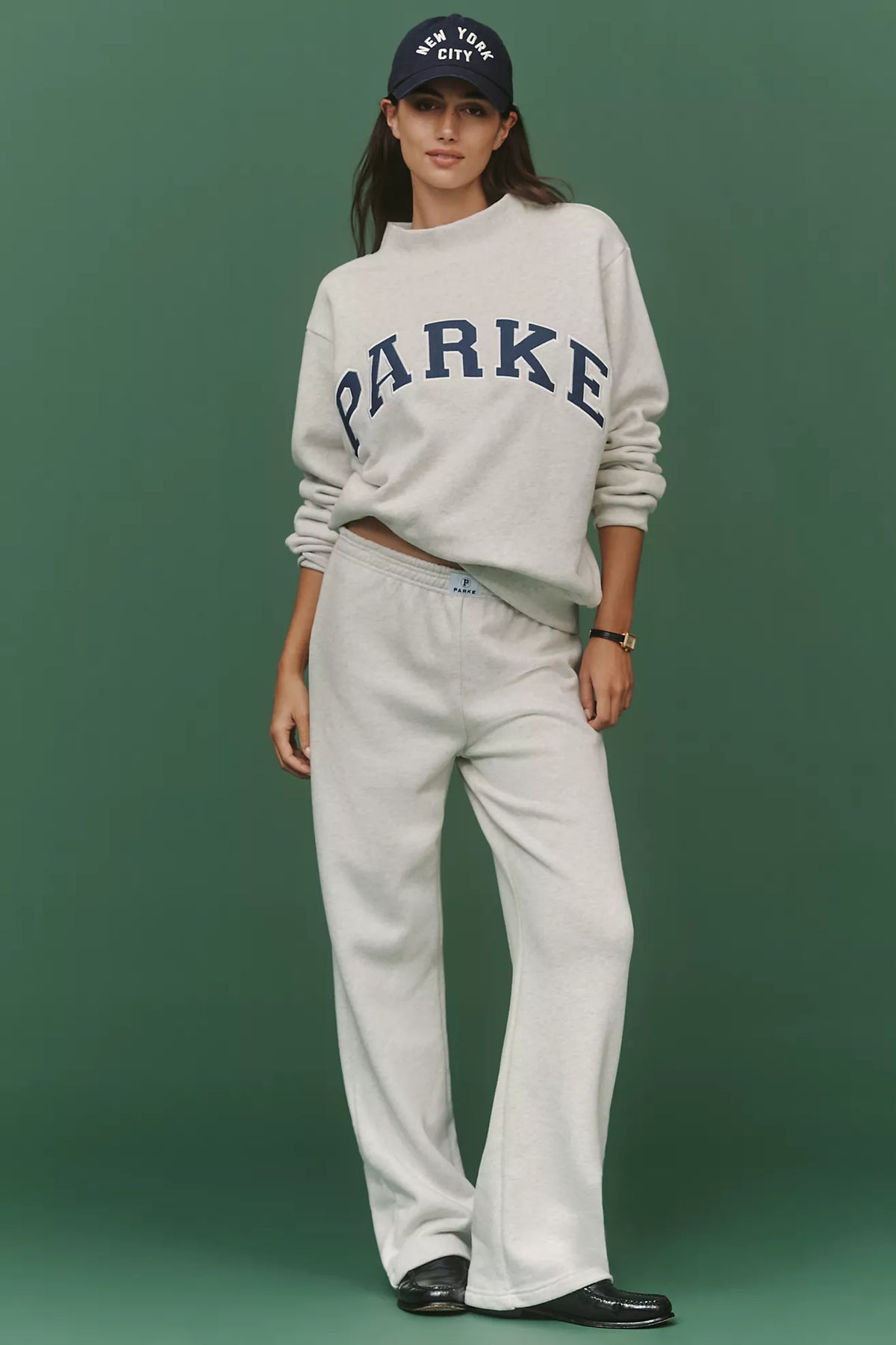 PARKE Varsity Mock-Neck Sweatshirt GRAY