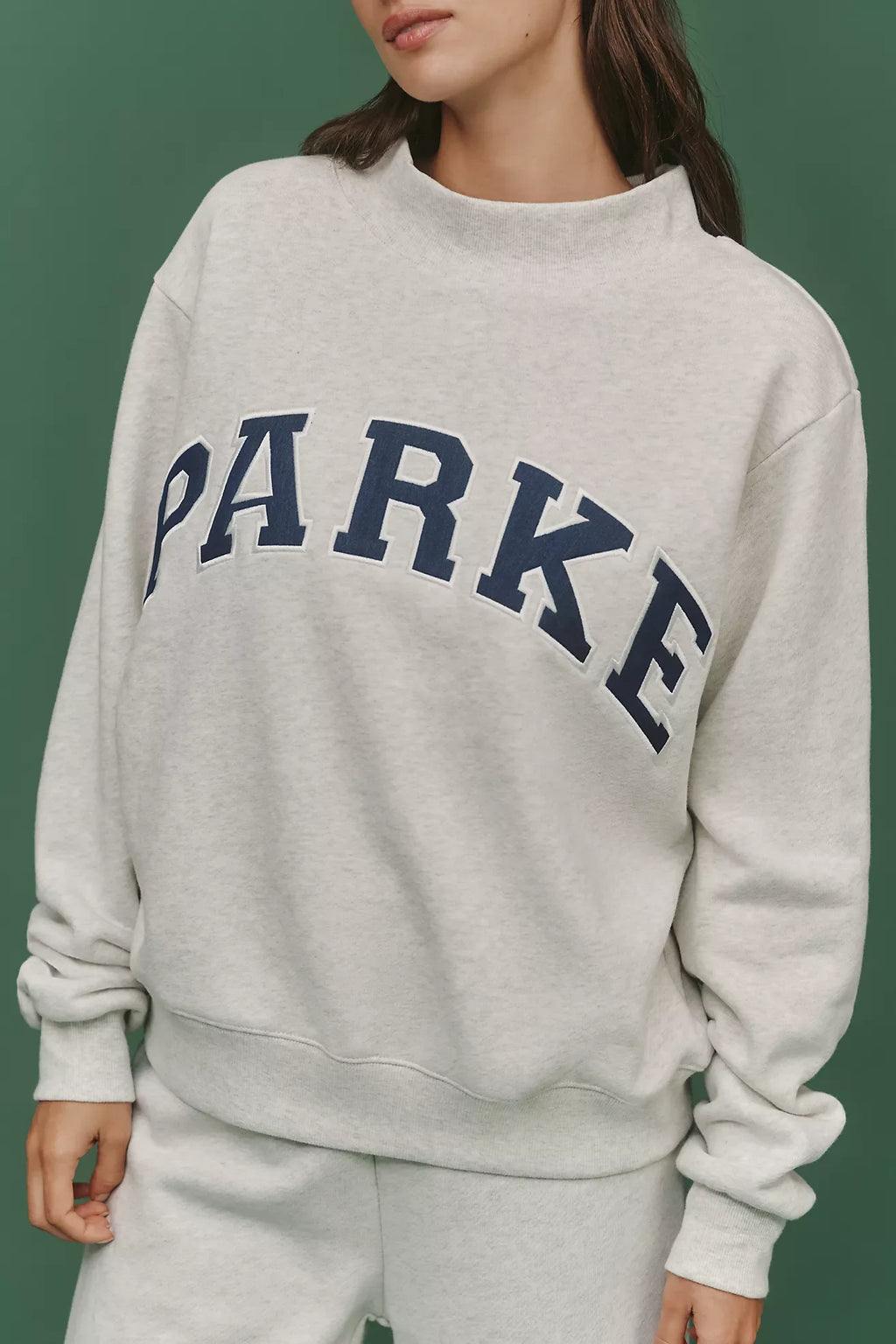 PARKE Varsity Mock-Neck Sweatshirt GRAY