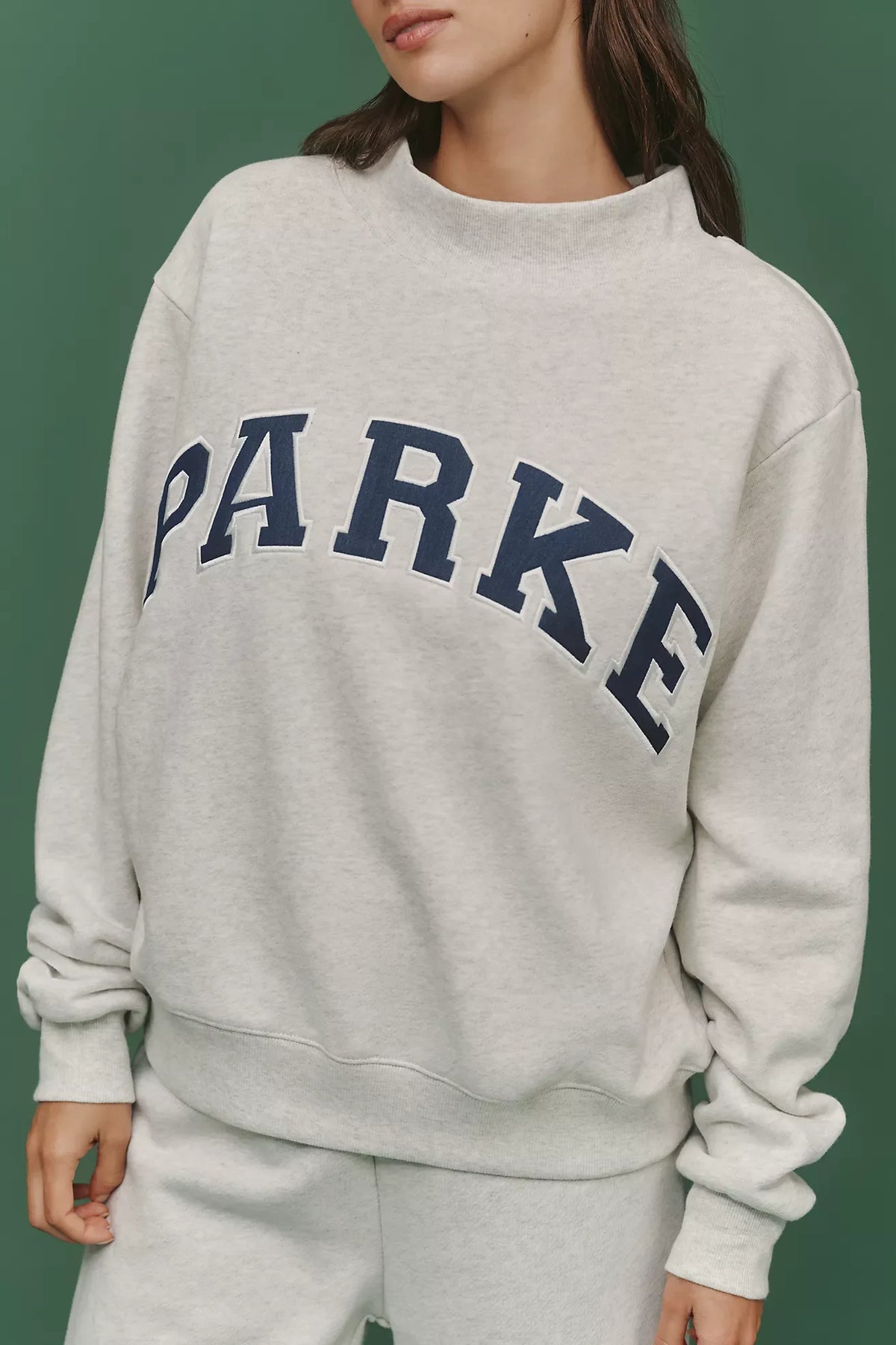 PARKE Varsity Mock-Neck Sweatshirt GRAY