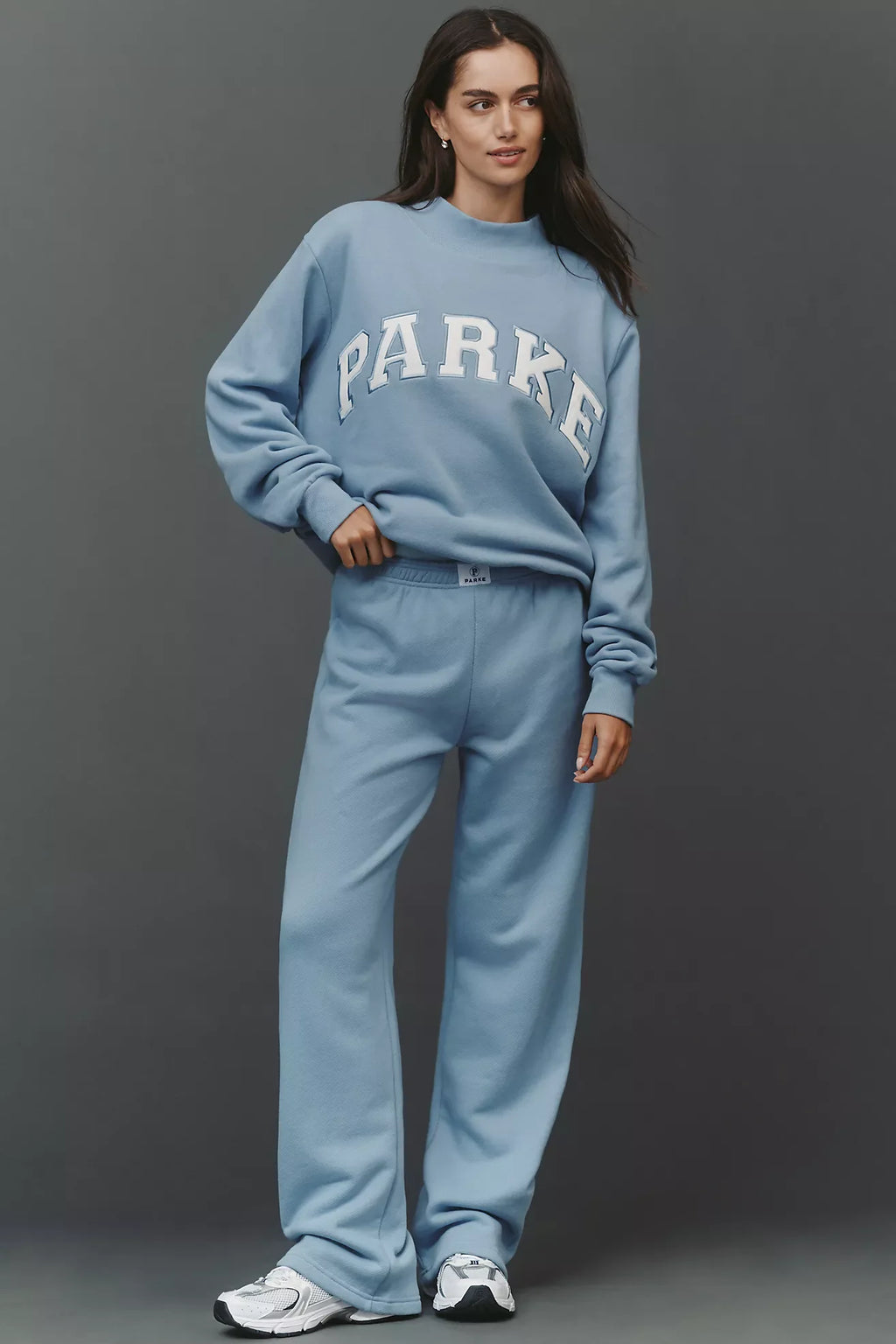 PARKE Varsity Mock-Neck Sweatshirt SKY TRENDING