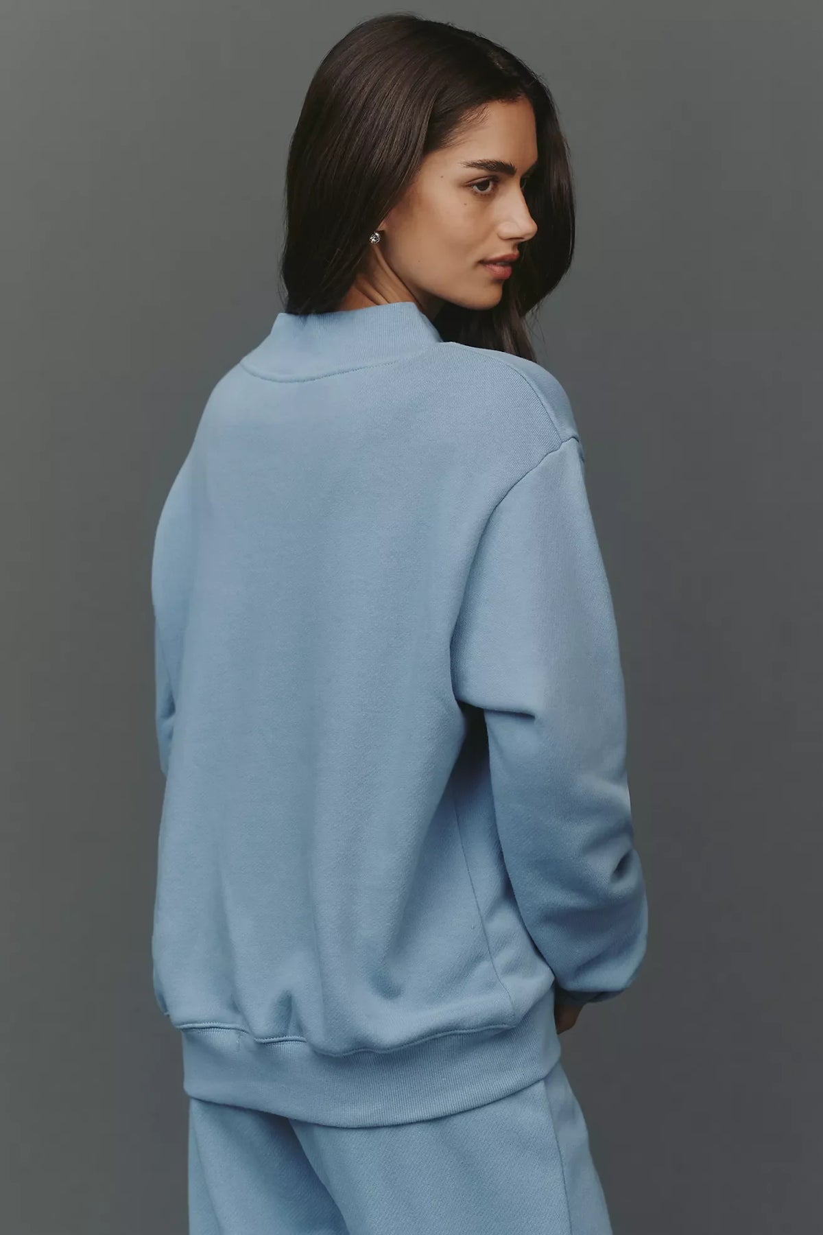PARKE Varsity Mock-Neck Sweatshirt SKY TRENDING