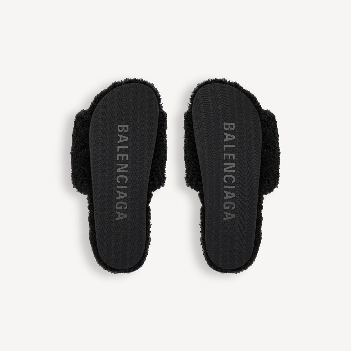 Balenciaga Women's Furry Open Mule in Black