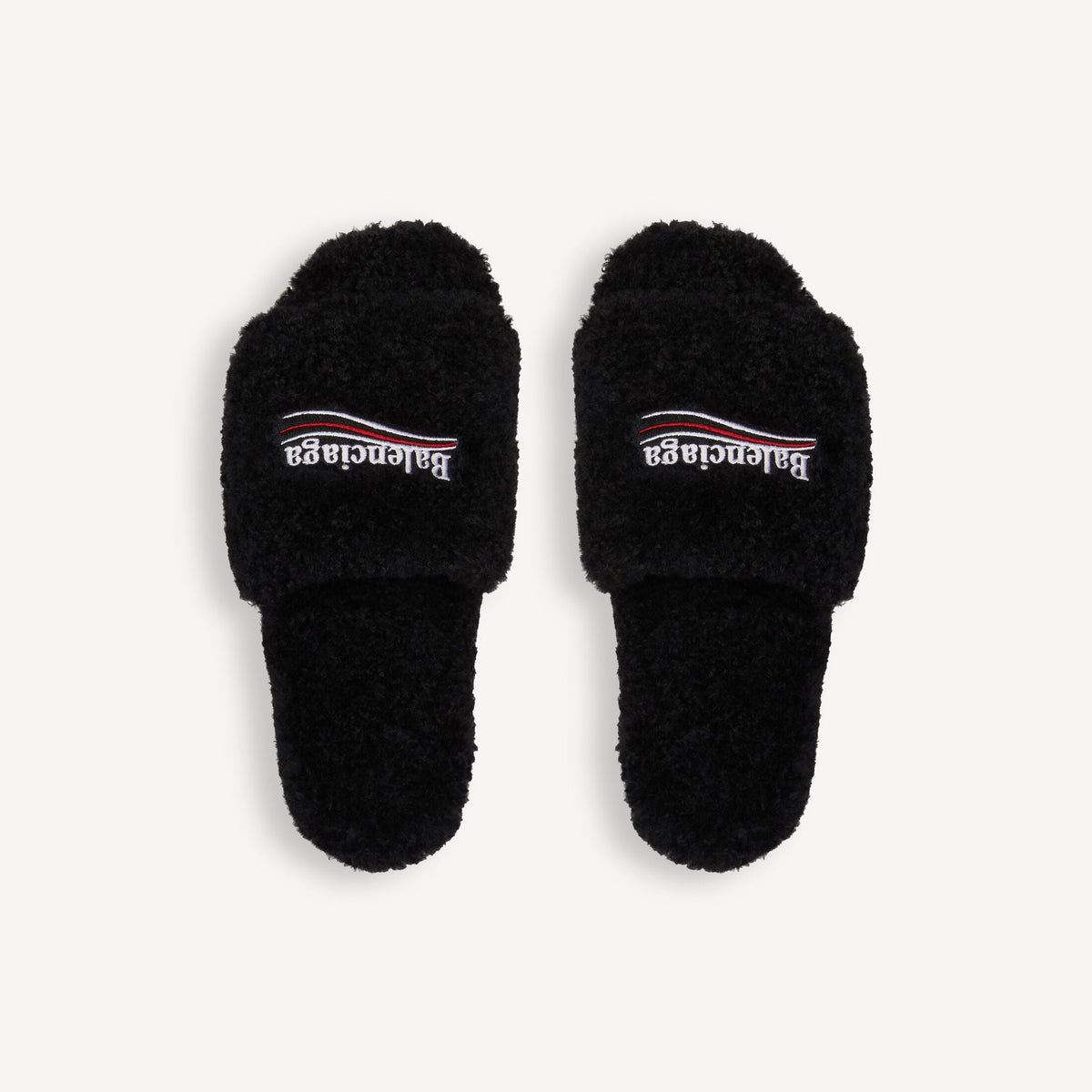 Balenciaga Women's Furry Open Mule in Black