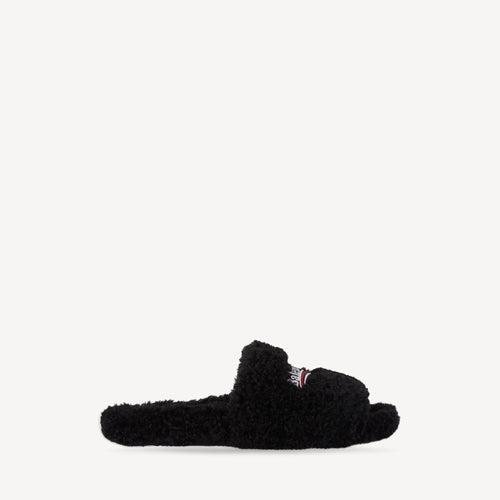 Balenciaga Women's Furry Open Mule in Black