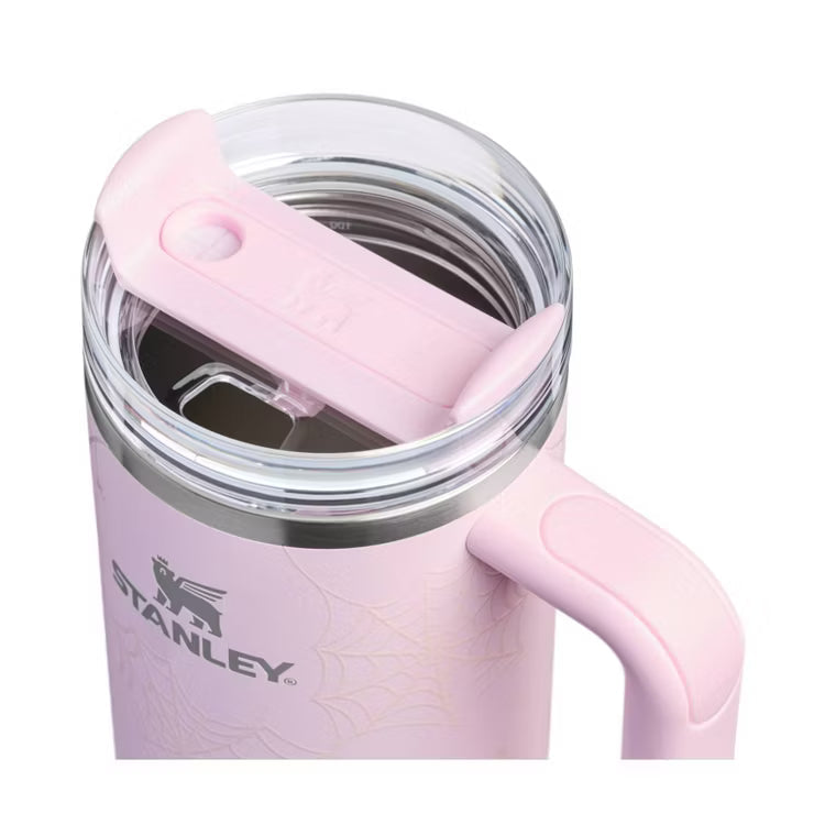 Stanley 40 oz Stainless Steel H2.0 FlowState Quencher Tumbler Pink Sugar Spider Webs TRENDING