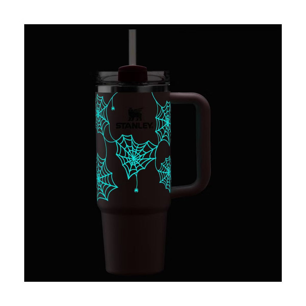 Stanley 40 oz Stainless Steel H2.0 FlowState Quencher Tumbler Pink Sugar Spider Webs TRENDING