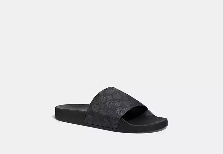 Coach Pool Slide In Signature Canvas
