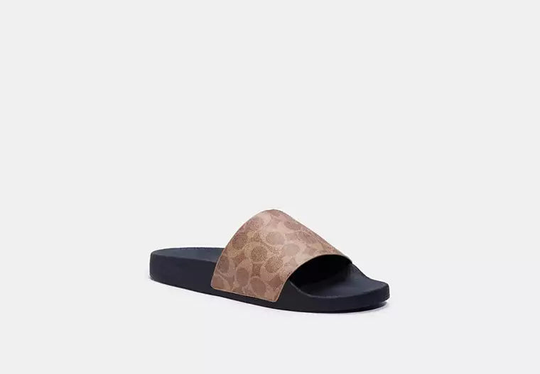 Coach Pool Slide In Signature Canvas