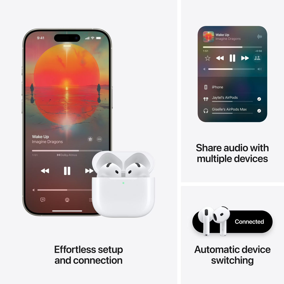 Apple AirPod 4s Wireless Earbuds with Active Noise Cancellation Wireless Charging Case USB-C